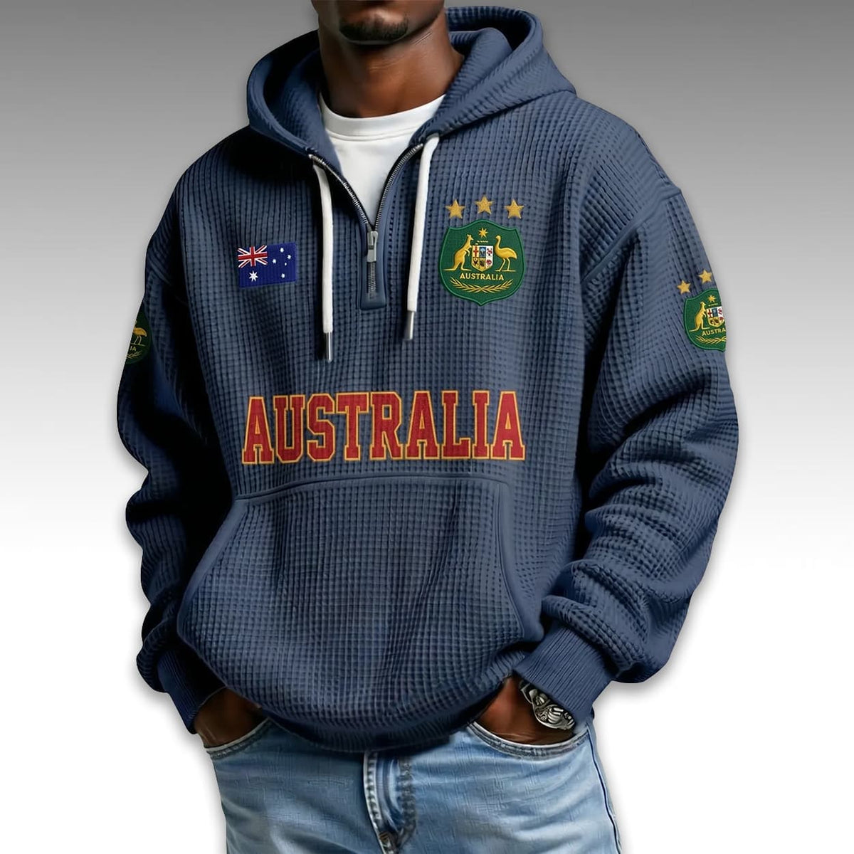 Australia World Cup 2026 Waffle Quarter Zip Hoodie