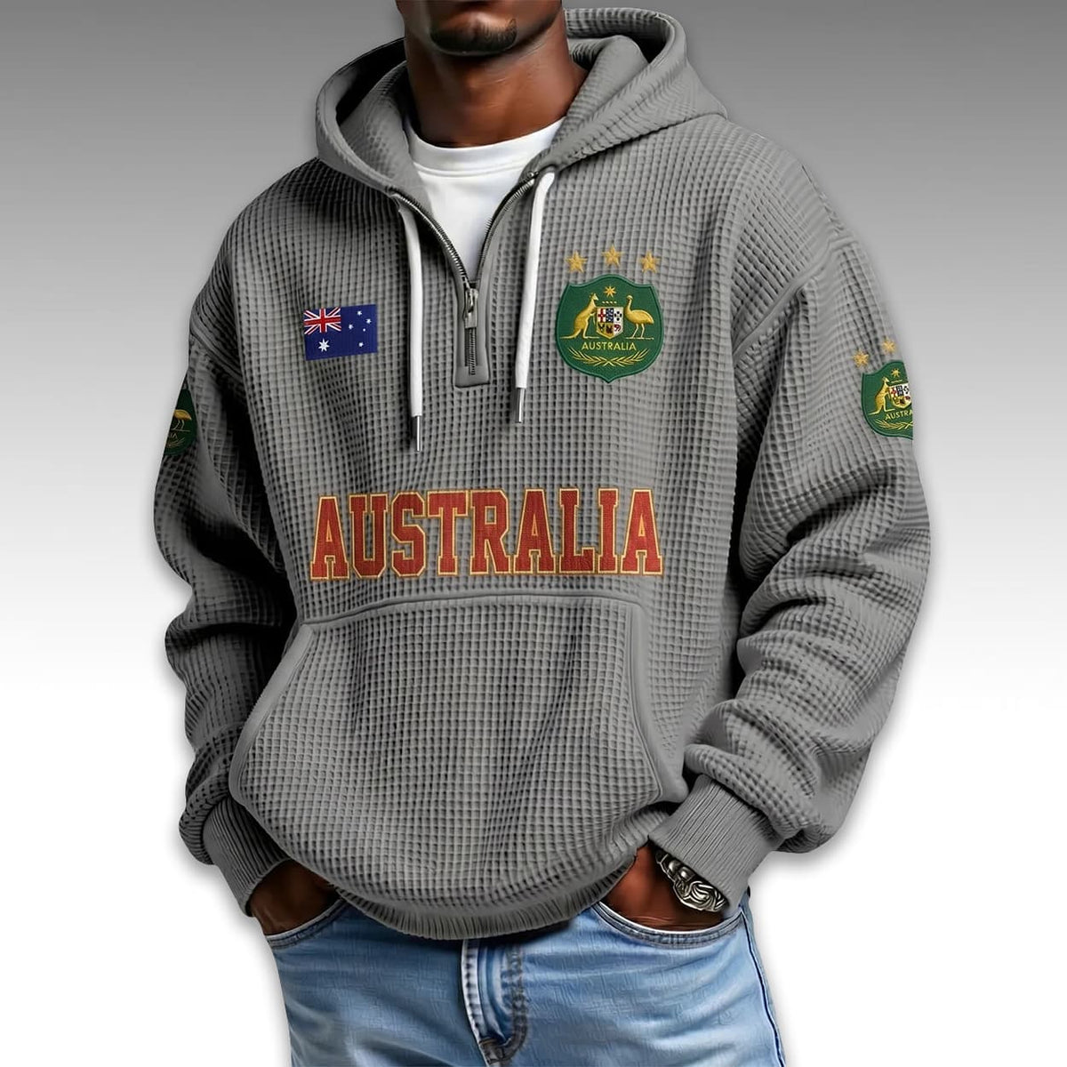 Australia World Cup 2026 Waffle Quarter Zip Hoodie