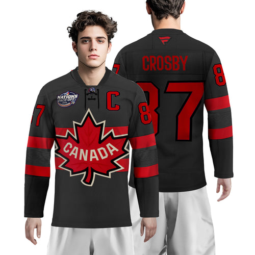 BEST Sidney Crosby Canada 4 Nation Face off Champion Hockey Jersey