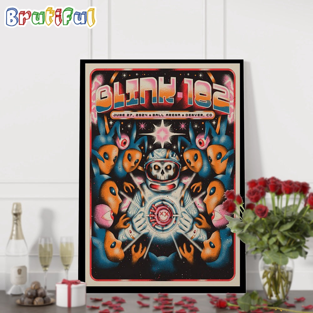 BLINK-182 June 27 2024 Ball Arena Denver CO Tour Wall Art Poster Canvas