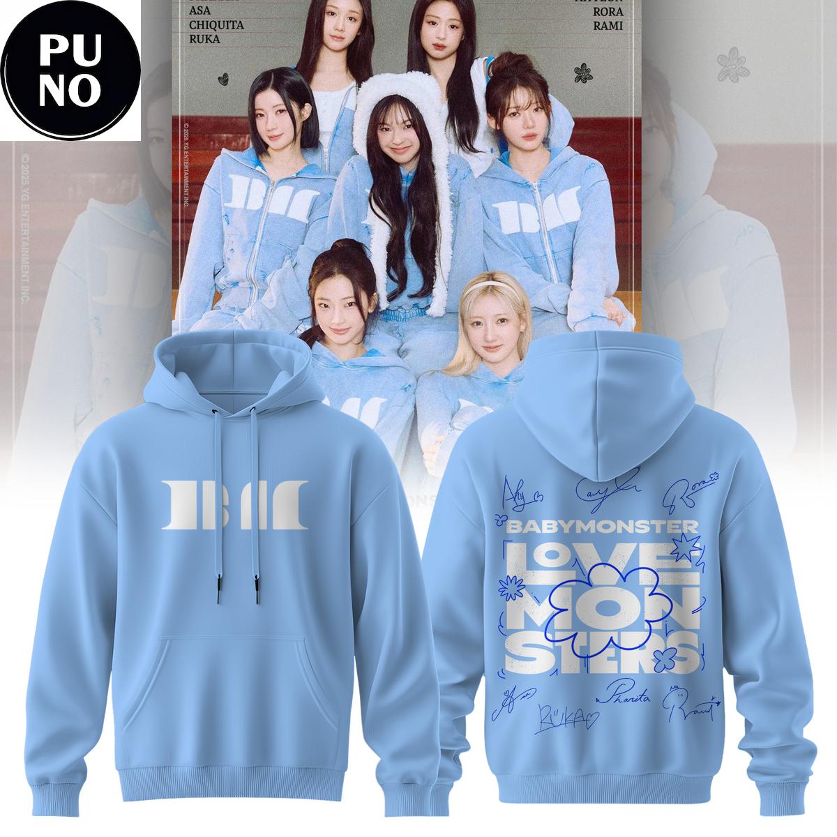 BabyMonster 2nd Mini Album We Go Up Blue Hoodie