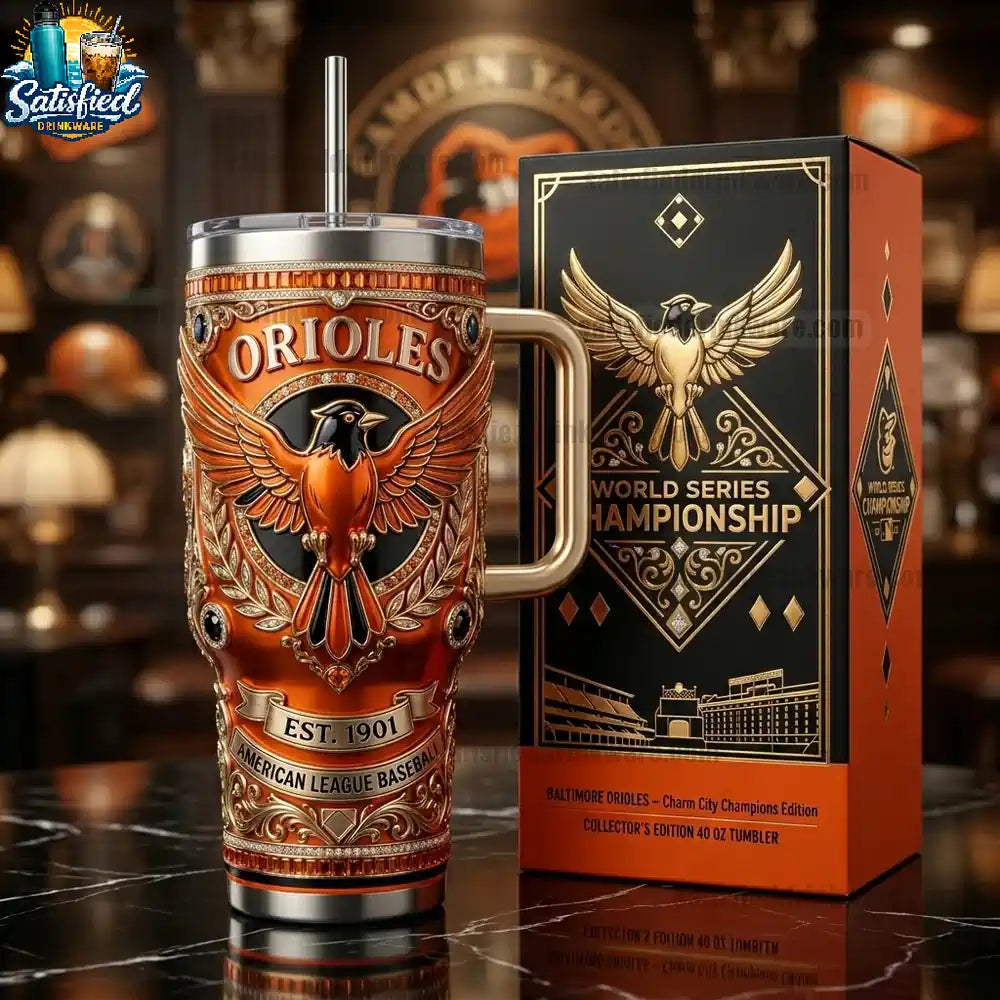 Baltimore Orioles 40oz With Handle Yeti Tumbler