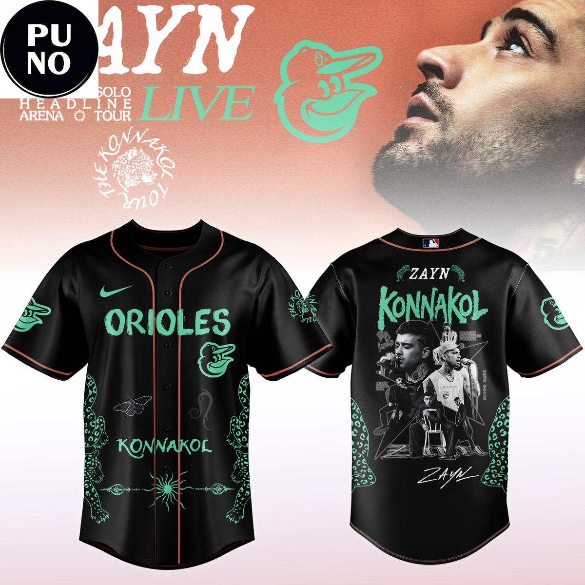 Baltimore Orioles x Zayn Malik The First Solo Konnakol Tour 2026 Baseball Jersey