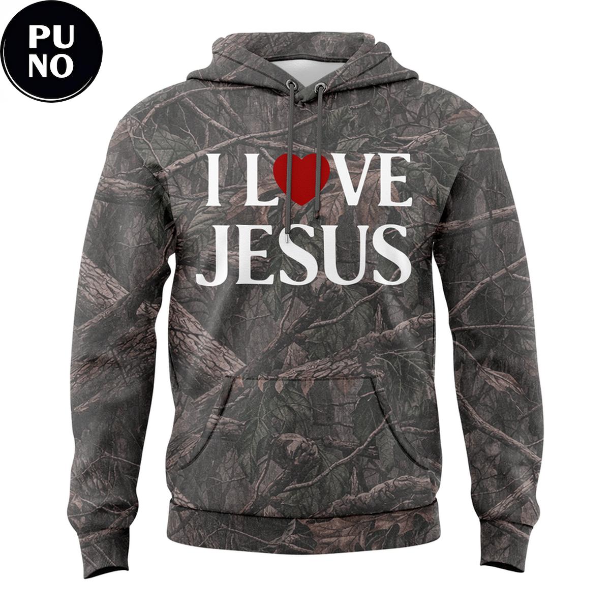 Baltimore Ravens 2026 I Love Jesus Forest Camo Hoodie T-Shirt