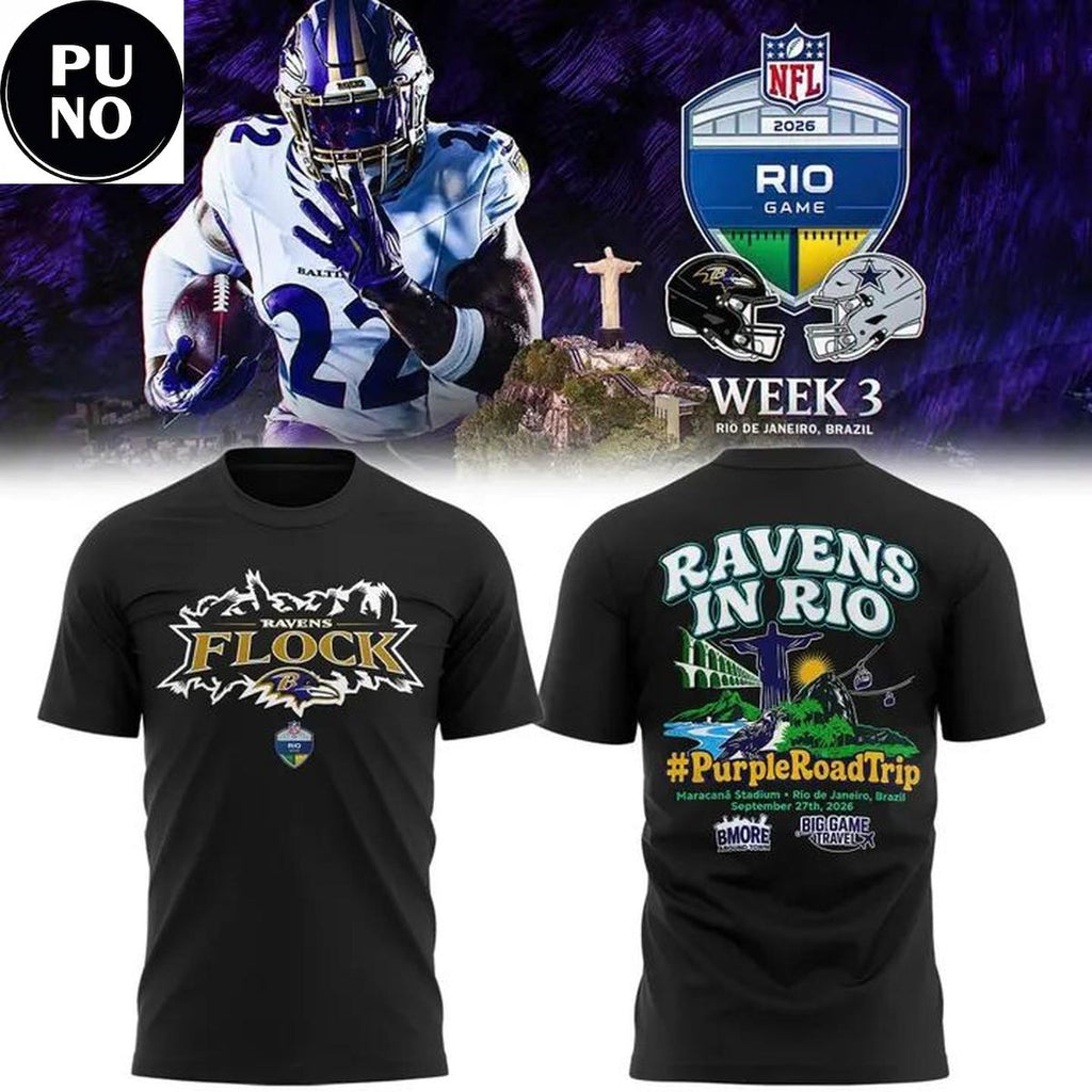 Baltimore Ravens 2026 NFL Rio De Janeiro Game Hoodie T-Shirt