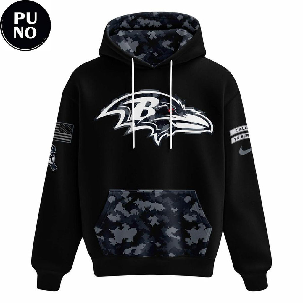 Baltimore Ravens 2026 Salute to Service Hoodie T-Shirt