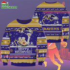 Baltimore Ravens Merrykissmyass Funny Santa Claus Christmas Ugly Sweater