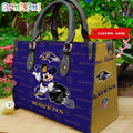 Baltimore Ravens Mickey Leather Bag Custom Name Women Bag