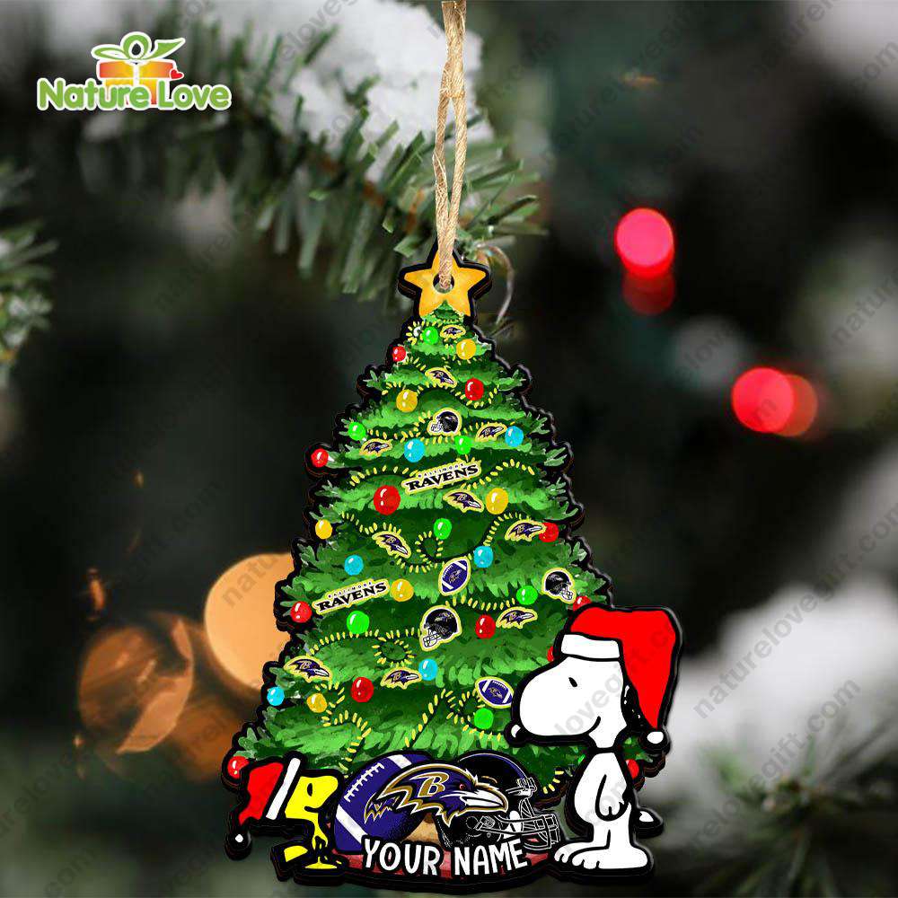 Baltimore Ravens Snoopy Peanuts Custom Christmas Ornament Xmas Tree Decorations