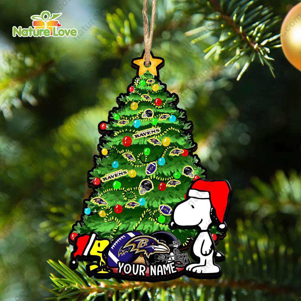 Baltimore Ravens Snoopy Peanuts Custom Christmas Ornament Xmas Tree Decorations