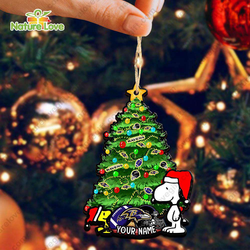 Baltimore Ravens Snoopy Peanuts Custom Christmas Ornament Xmas Tree Decorations