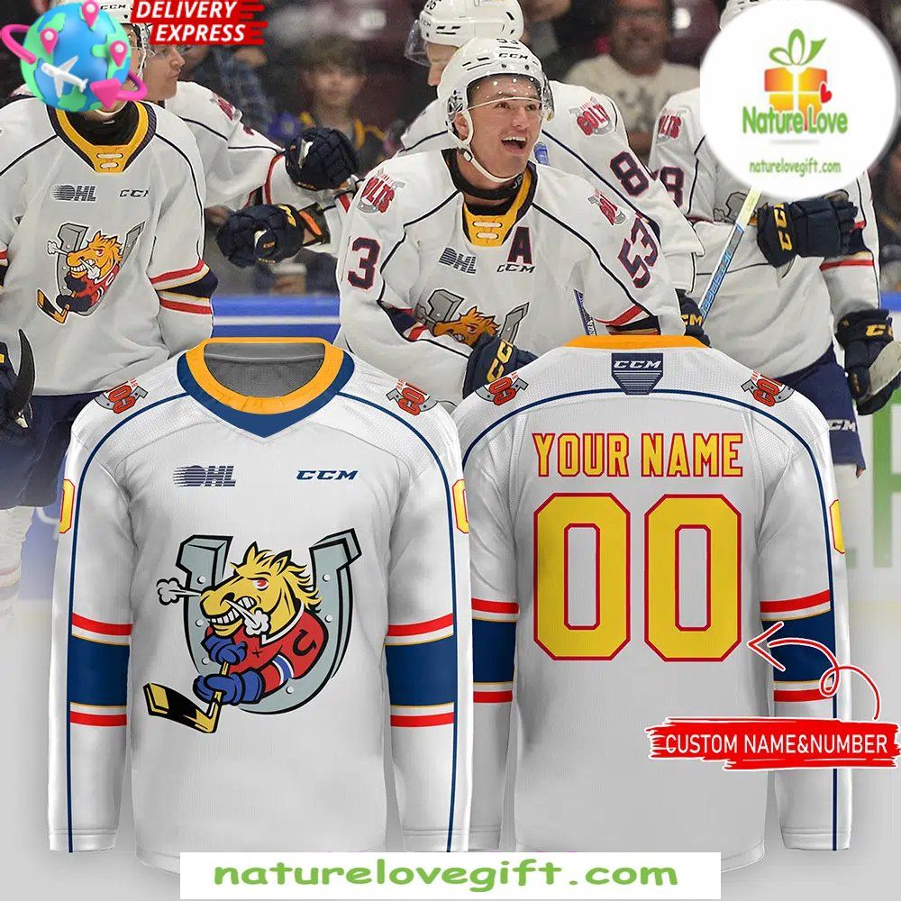 Barrie Colts 2026 White Hockey Jersey New Uniform