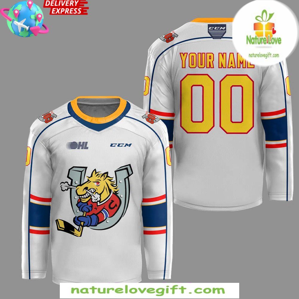Barrie Colts 2026 White Hockey Jersey New Uniform