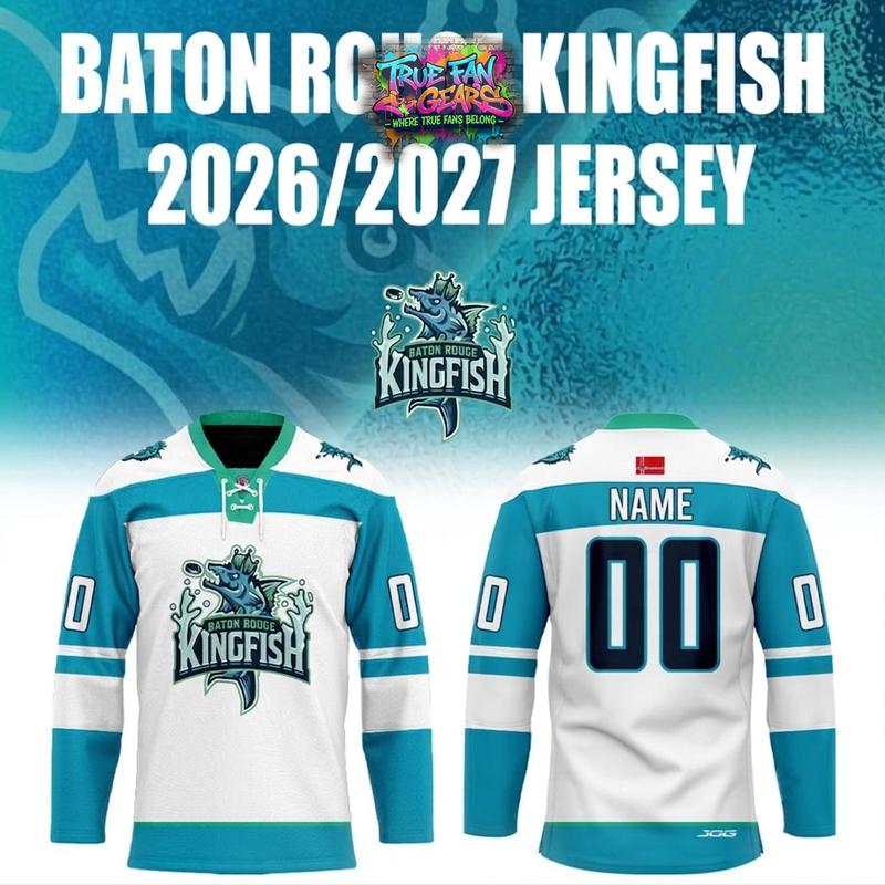 Baton Rouge Kingfish New Threads New Season 2026 Personalized Hockey Jersey