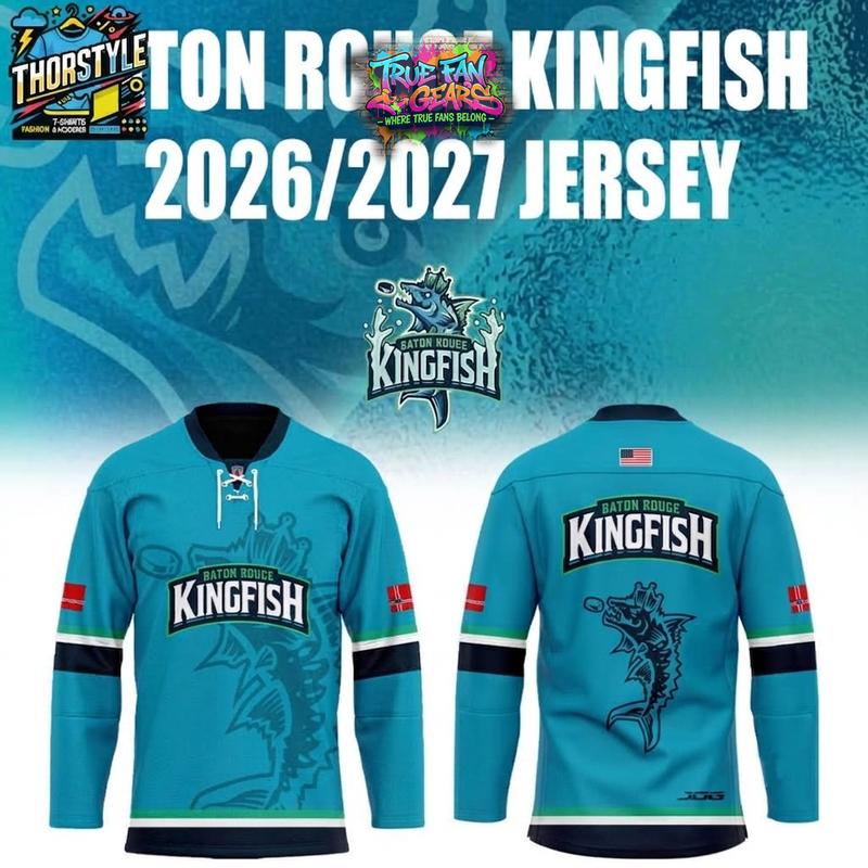Baton Rouge Kingfish New Threads New Season 2026 Personalized Hockey Jersey