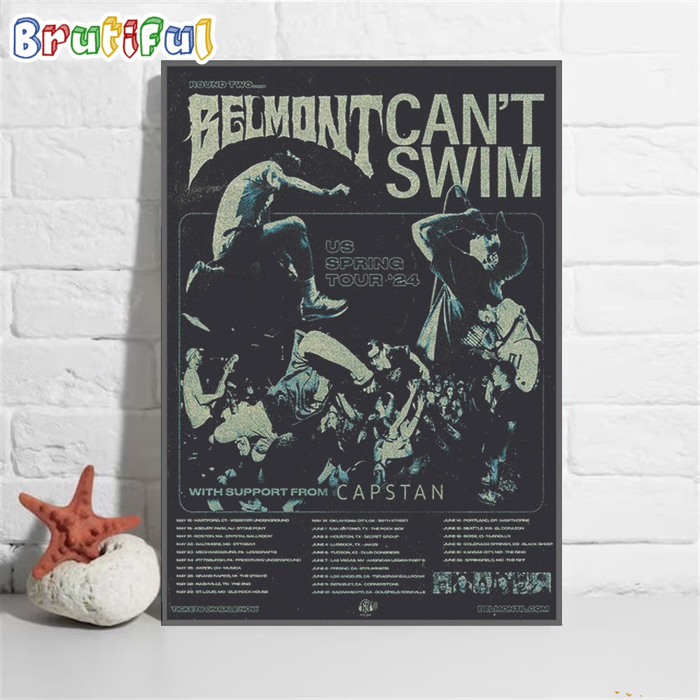 Belmont And Can’t Swim Us Spring Tour 2024 Wall Art Poster Canvas