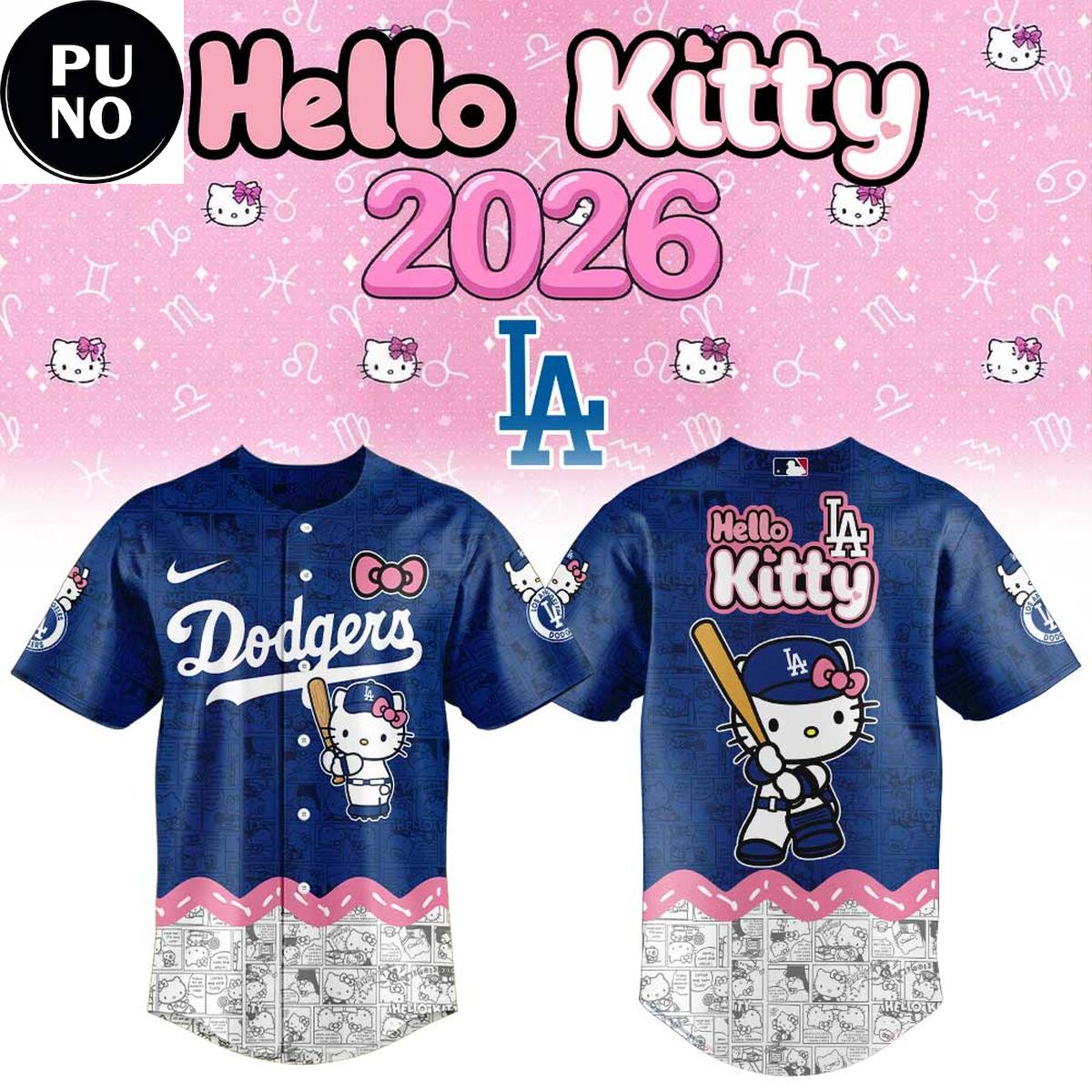Best Los Angeles Dodgers x Hello Kitty Night 2026 Baseball Jersey