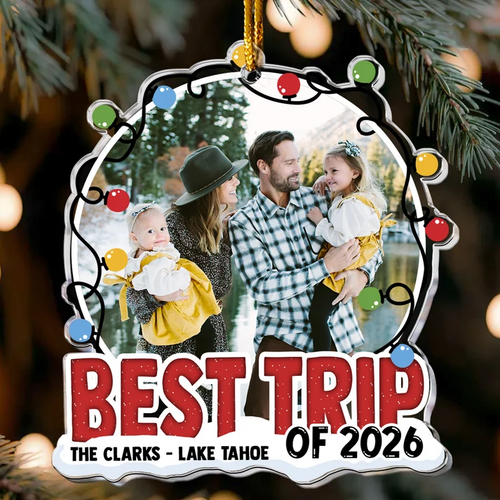 Best Trip Of 2026 Christmas - Personalized Custom Shaped Acrylic Ornament - Christmas Gift For Family, Friends