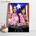 Bianca Belair Vs Iyo Sky At WWE Backlash For WWE Raw Womens Champion Wall Art Poster Canvas