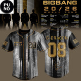 BigBang 20th Anniversary World Tour 26/27 Personalized Baseball Jersey