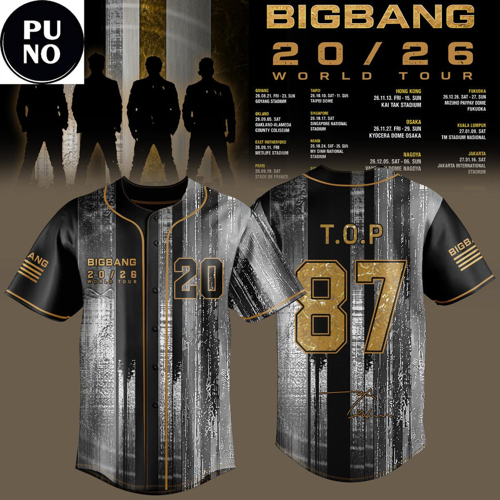 BigBang 20th Anniversary World Tour 26/27 Personalized Baseball Jersey