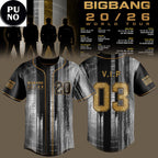 BigBang 20th Anniversary World Tour 26/27 Personalized Baseball Jersey