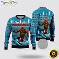 Bigfoot Surfing Swells Ugly Christmas Sweater
