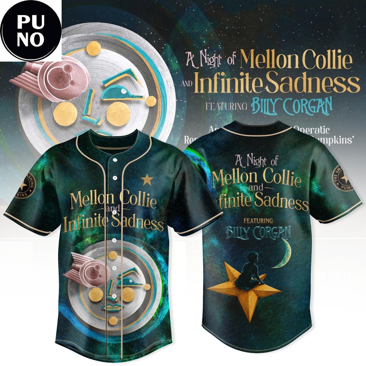 Billy Corgan 2026 A Night of Mellon Collie and Infinite Sadness Tour Baseball Jersey