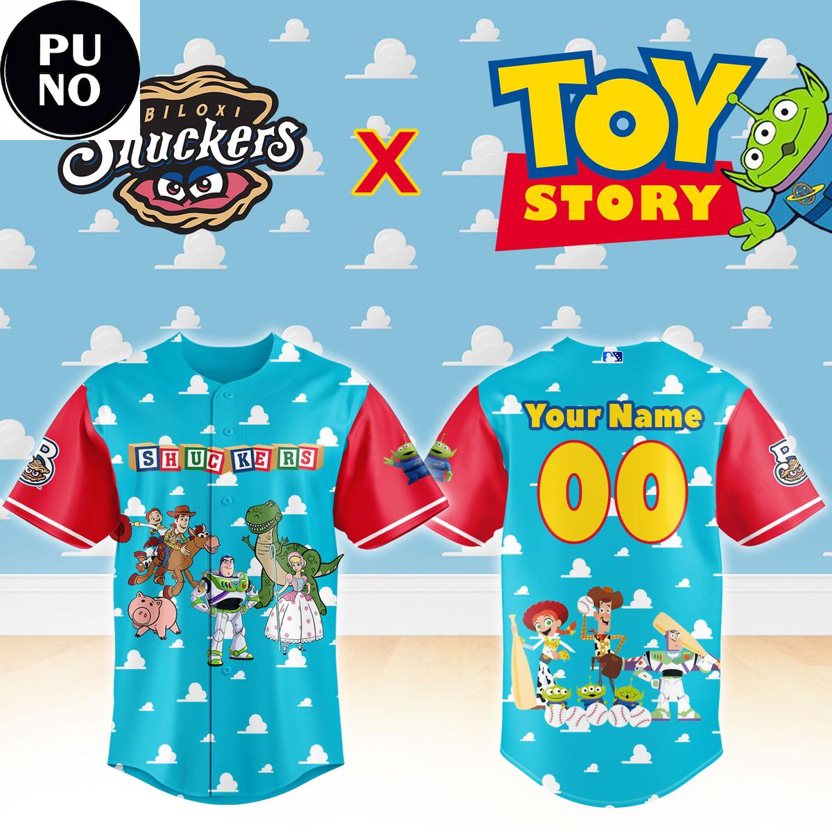 Biloxi Shuckers x Toy Story Night 2026 Personalized Baseball Jersey