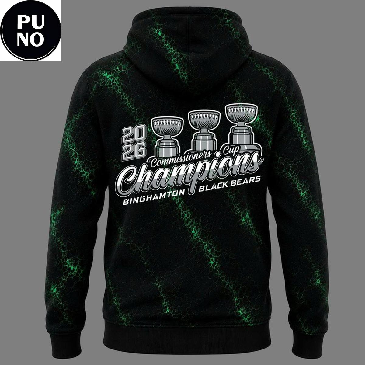 Binghamton Black Bears Commissionners Cup 2026 Champions Hoodie T-Shirt