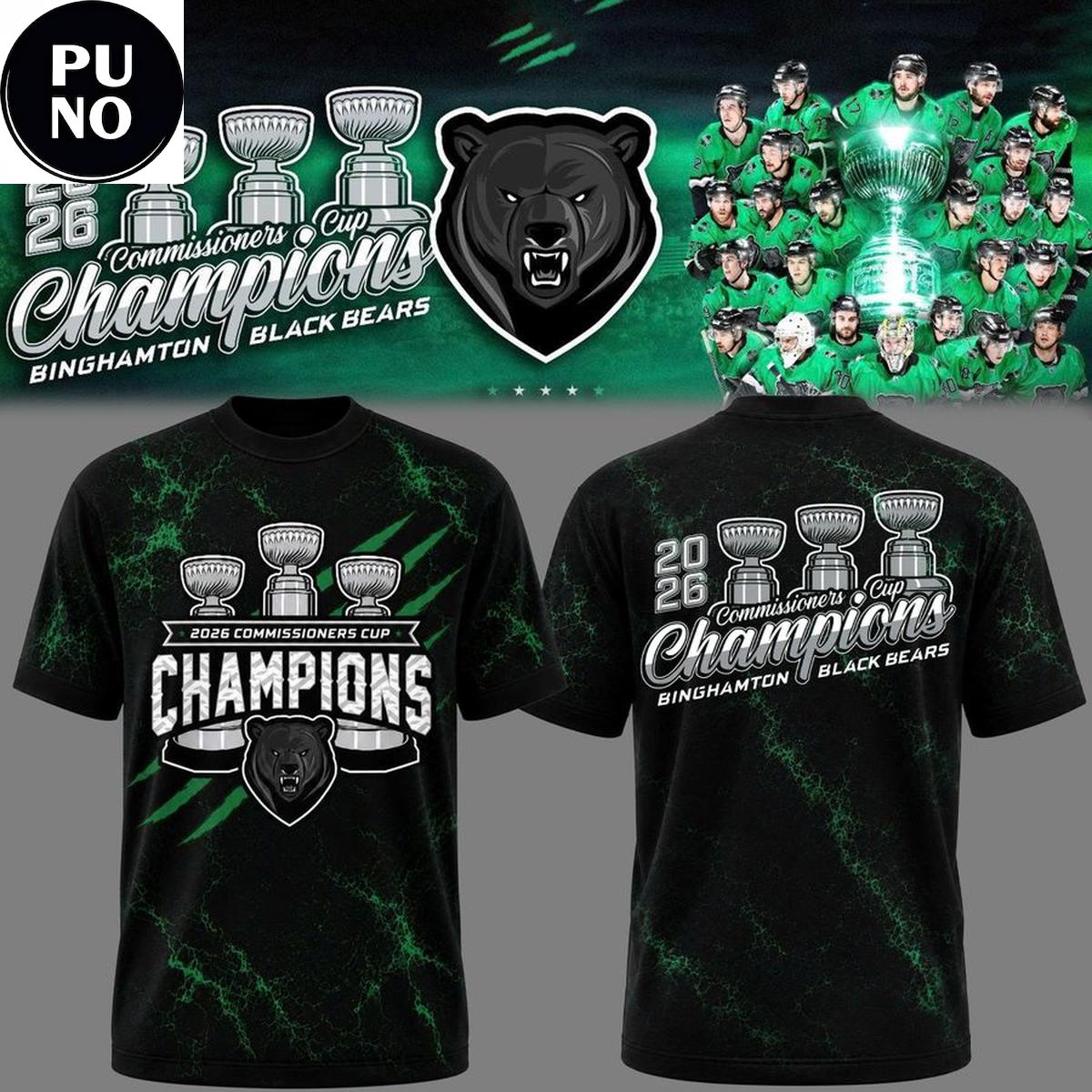 Binghamton Black Bears Commissionners Cup 2026 Champions Hoodie T-Shirt