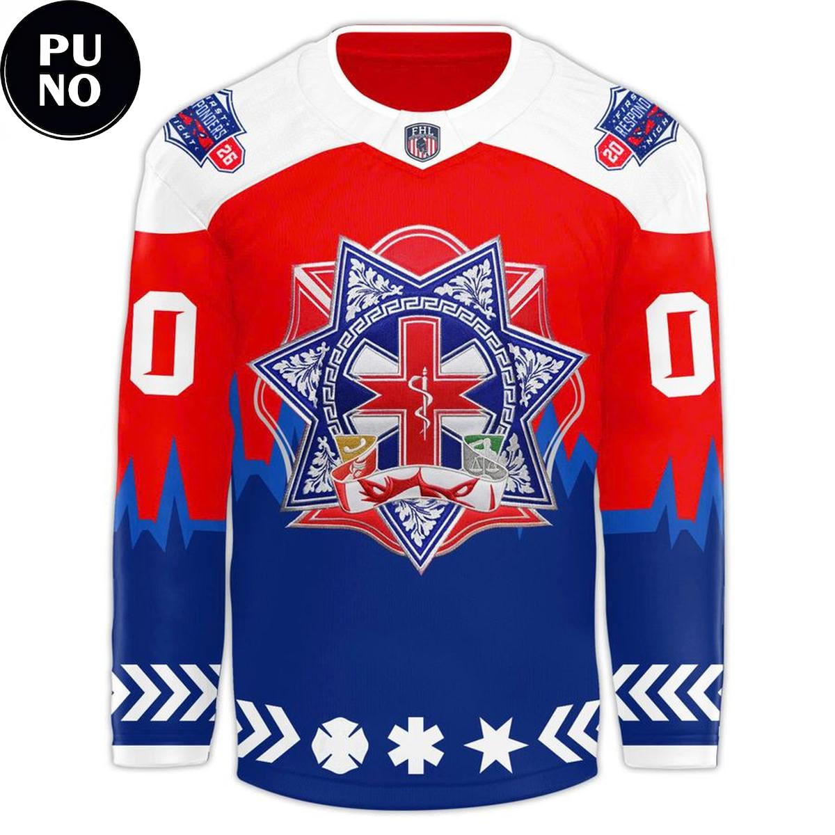 Binghamton Black Bears First Responders Night 2026 Personalized Hockey Jersey