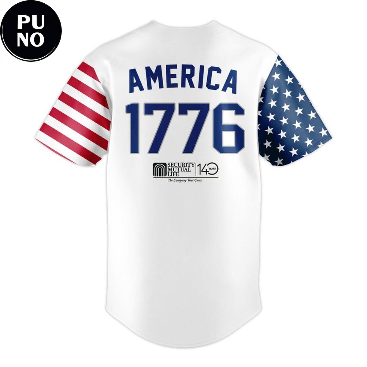 Binghamton Rumble Ponies 250th Anniversary of USA Night Baseball Jersey