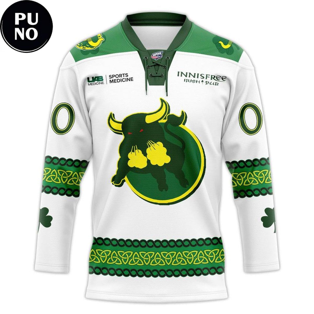 Birmingham Bulls 2026 St. Patrick’s Game Personalized Hockey Jersey