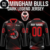 Birmingham Bulls Bulls Dark Legend 2026 Personalized Hockey Jersey