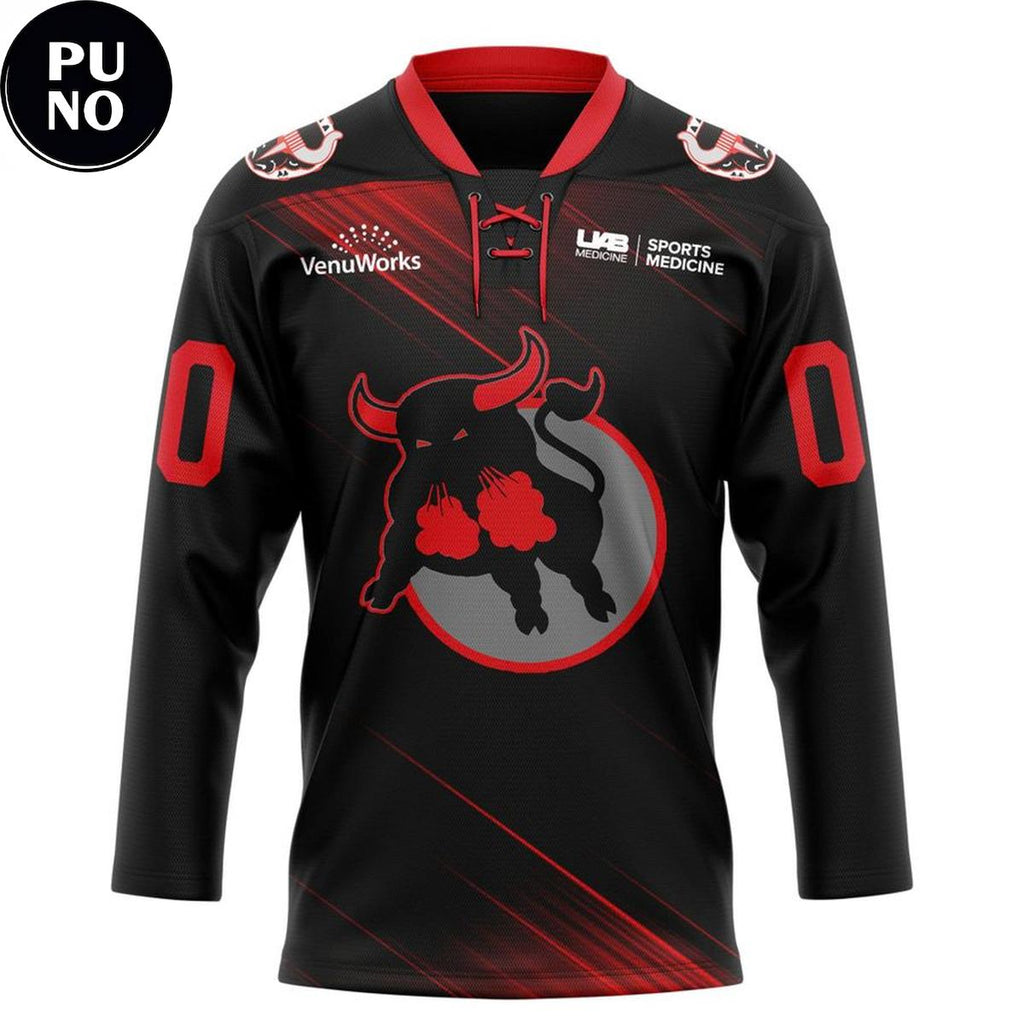 Birmingham Bulls Bulls Dark Legend 2026 Personalized Hockey Jersey
