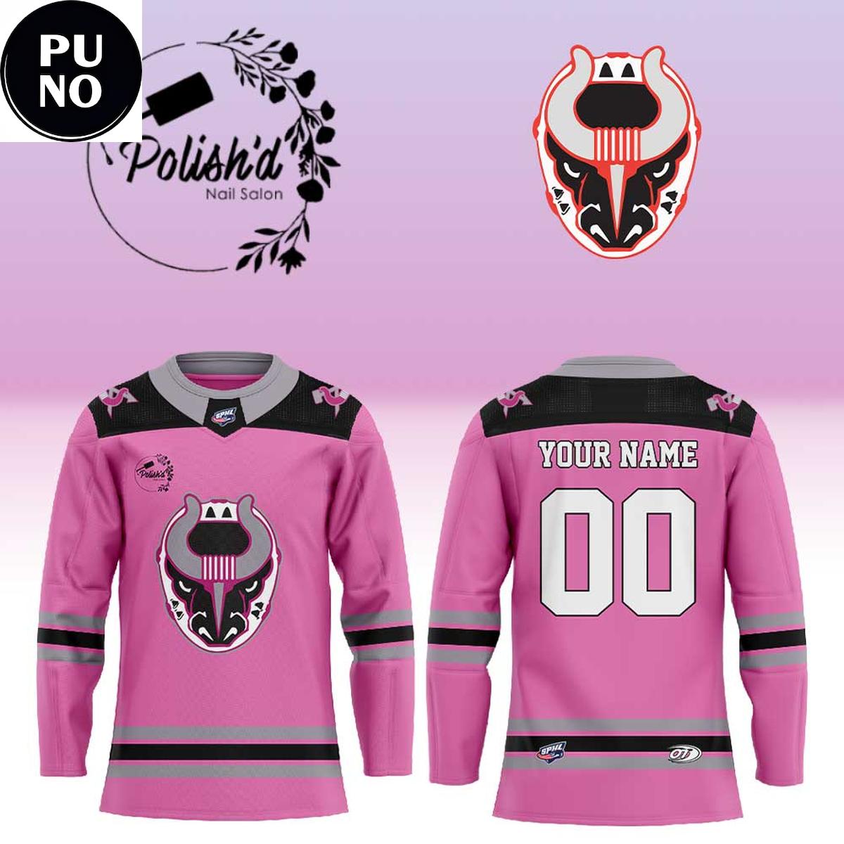 Birmingham Bulls Fights Cancer 2026 Pink Personalized Hockey Jersey