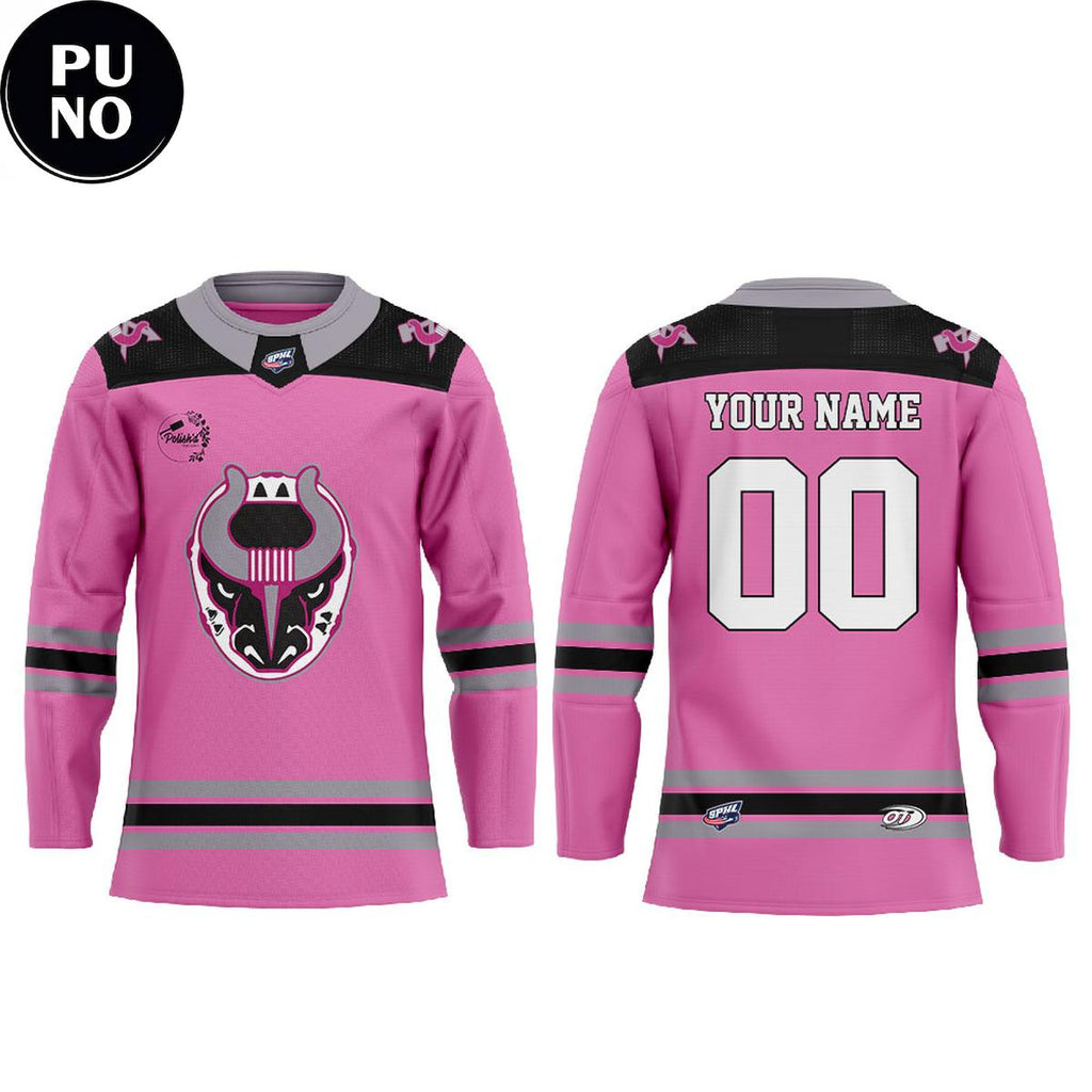 Birmingham Bulls Fights Cancer 2026 Pink Personalized Hockey Jersey
