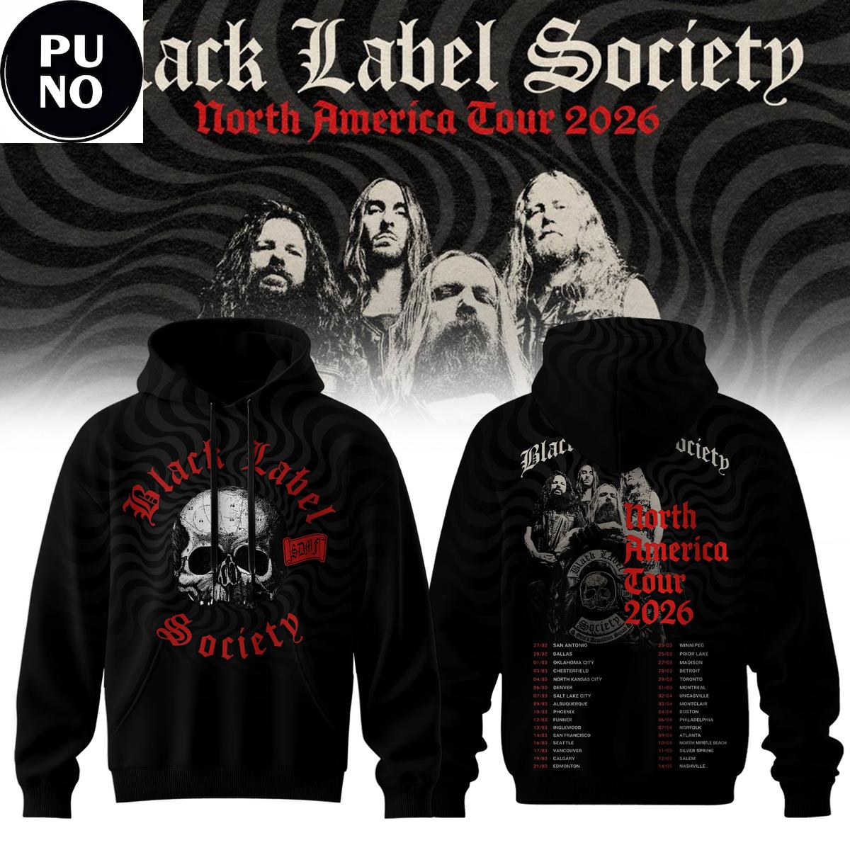 Black Label Society North America Tour Schedule 2026 Hoodie T-Shirt
