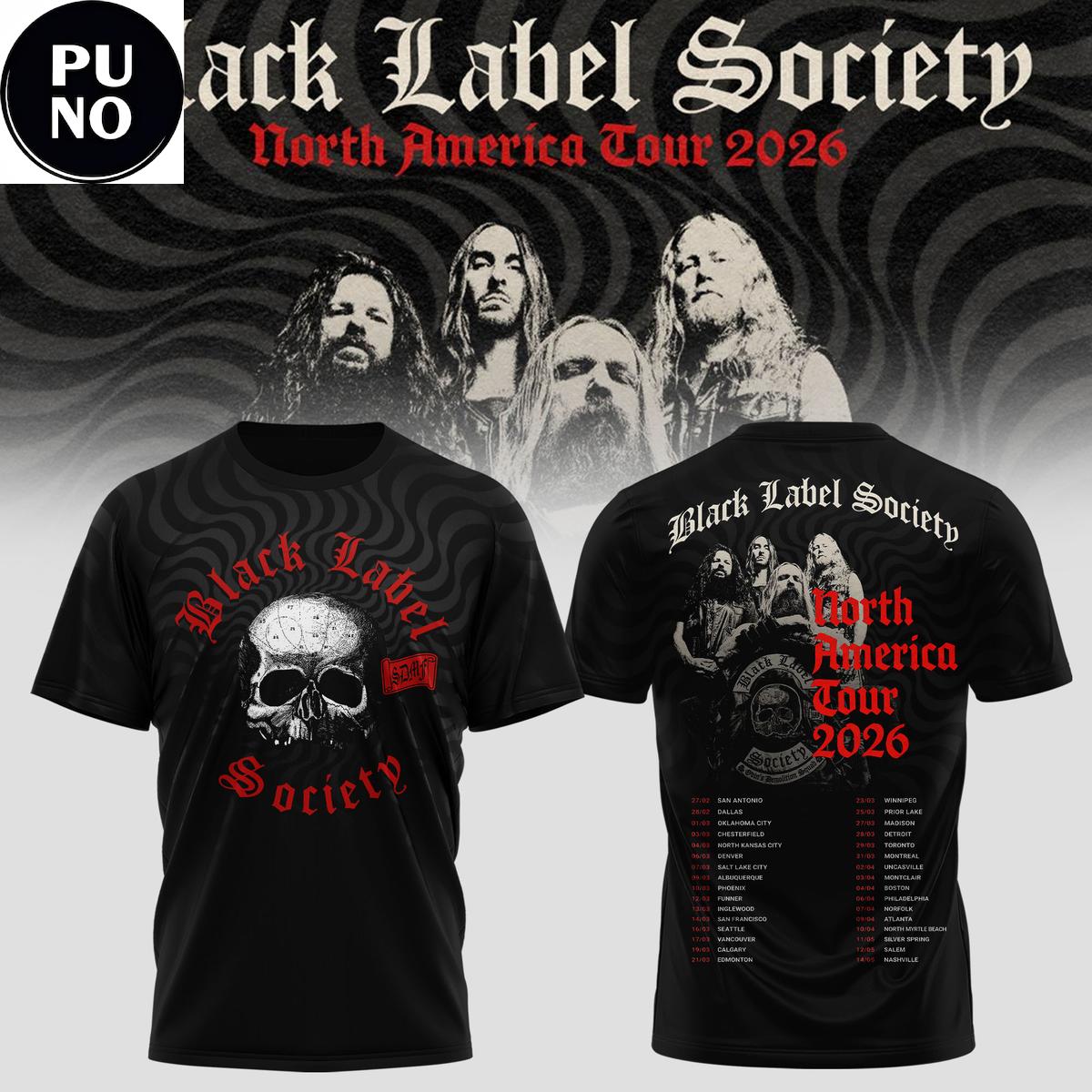 Black Label Society North America Tour Schedule 2026 Hoodie T-Shirt