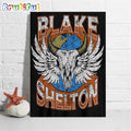 Blake Shelton 2024 Back To The Honky Tonk Tour Wall Decor Blake Shelton 2024 Concert Poster Canvas