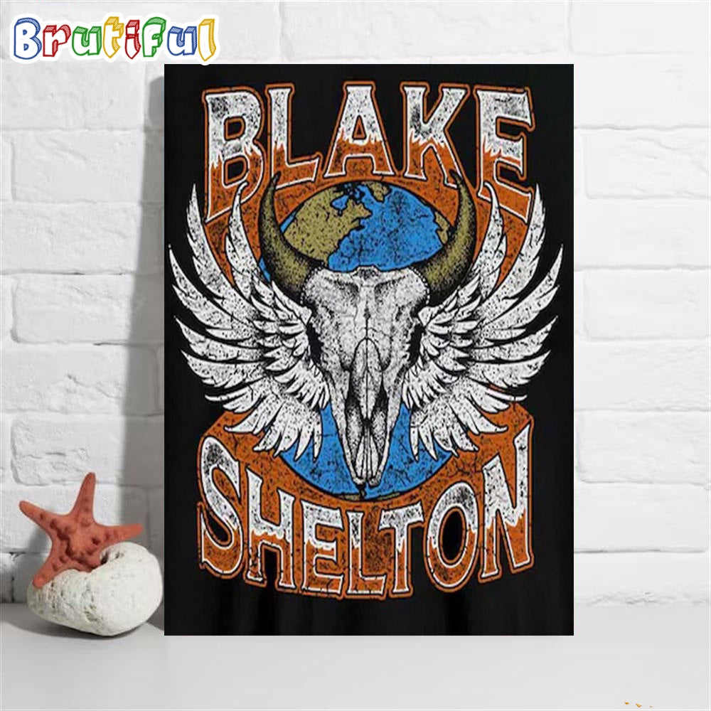 Blake Shelton 2024 Back To The Honky Tonk Tour Wall Decor Blake Shelton 2024 Concert Poster Canvas