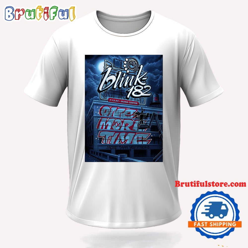 Blink-182 Band July 13 2024 One More Time Show At Moda Center Tour T Shirt