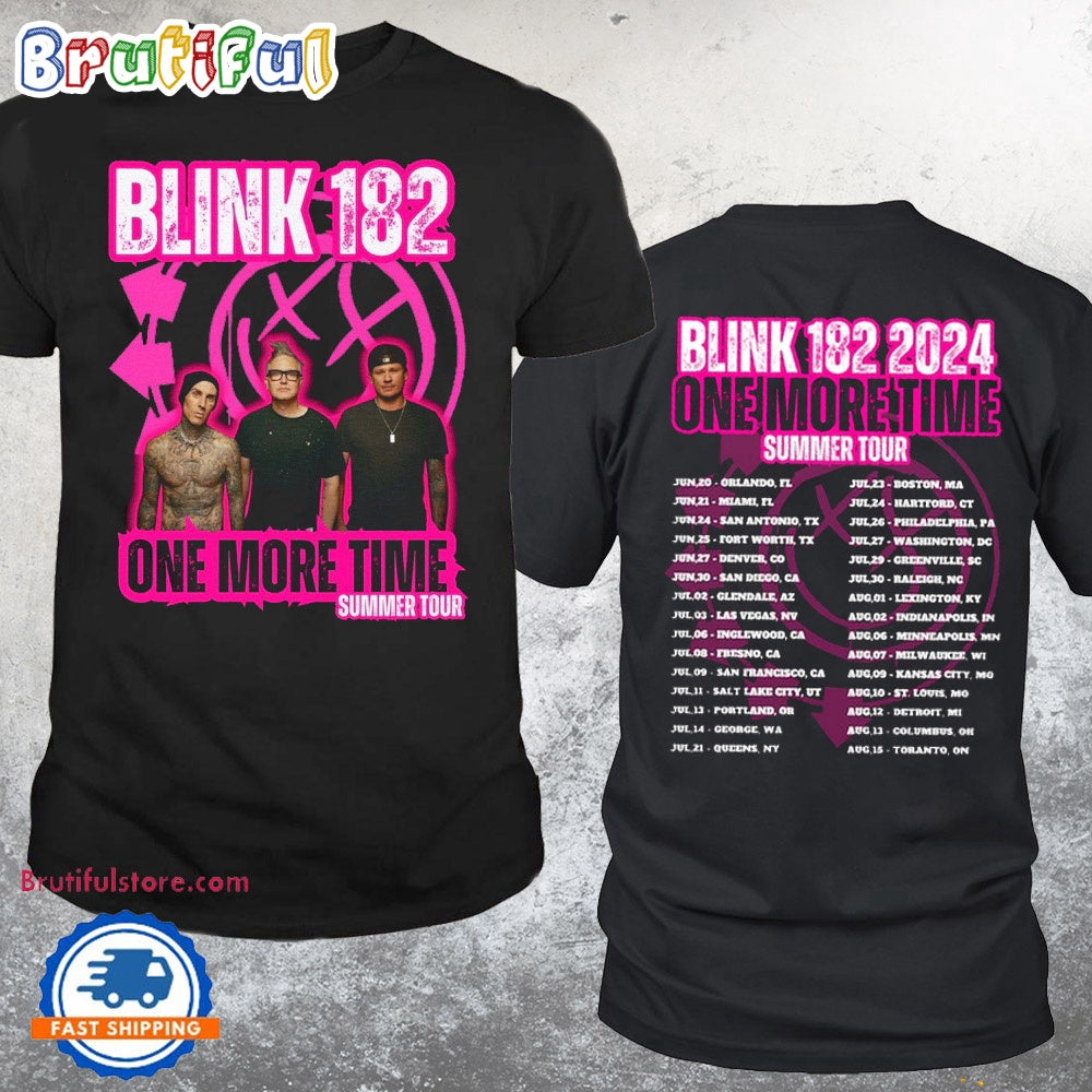 Blink 182 One More Time Tour 2024 T Shirt, Blink 182 Summer Tour Performance Schedule Shirt