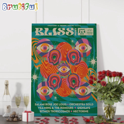 Bliss Fest August 3-4 2024 Presidio Theatre San Francisco CA Wall Art Poster Canvas