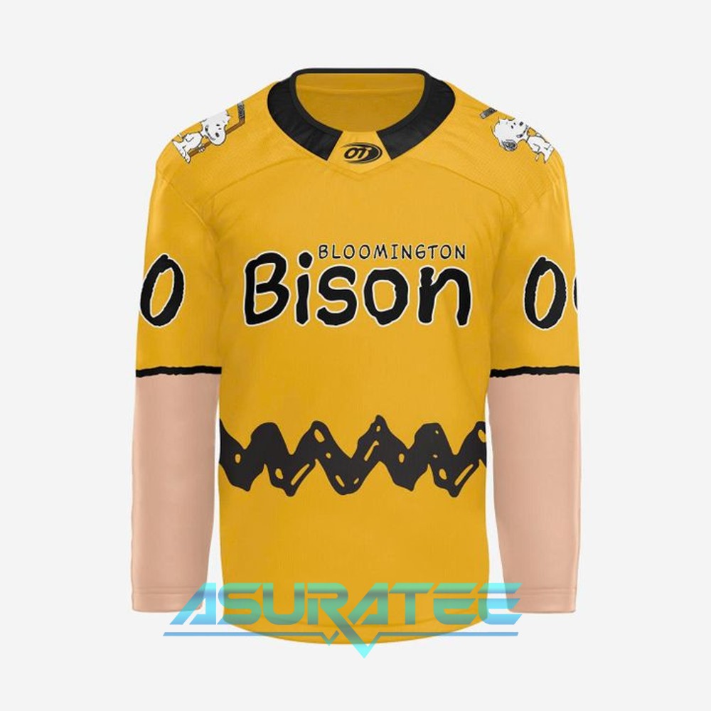 Bloomington Bison 2025 Peanuts-themed Teddy Bear Toss Hockey Jersey