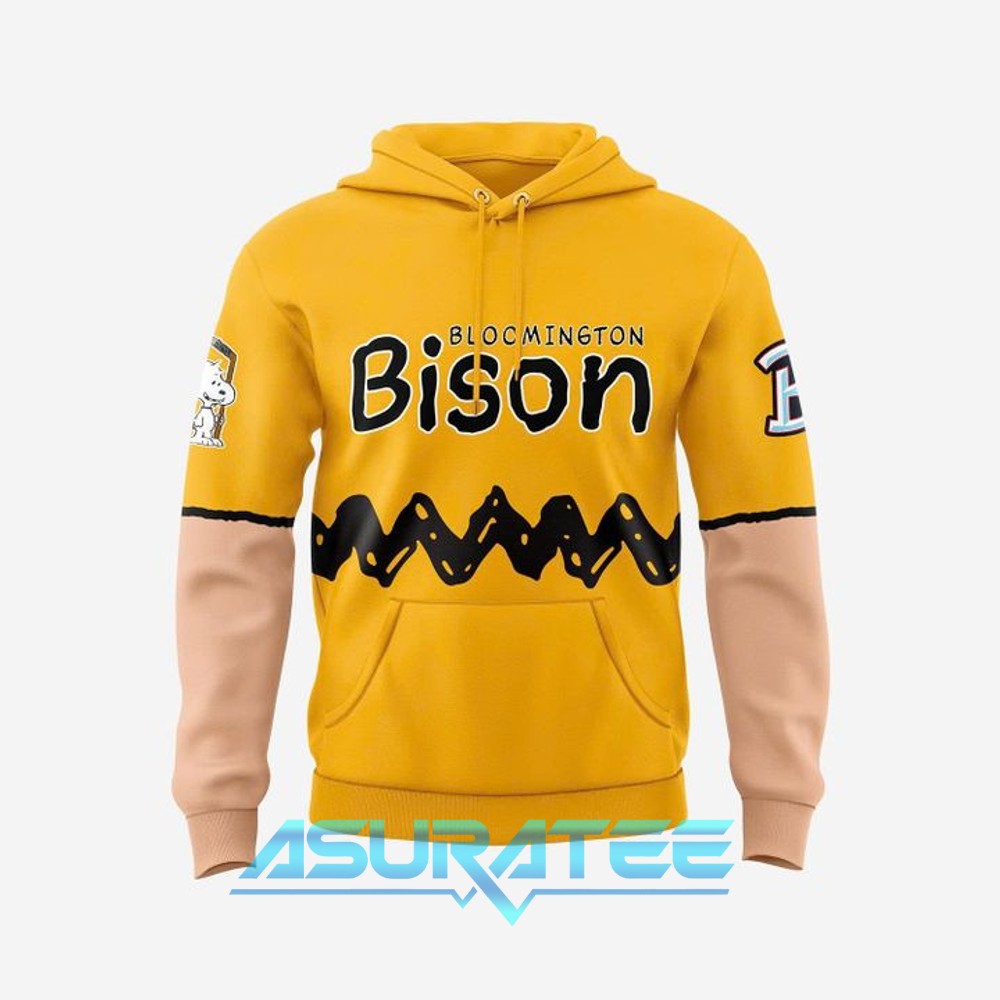Bloomington Bison 2025 Peanuts-themed Teddy Bear Toss Hoodie