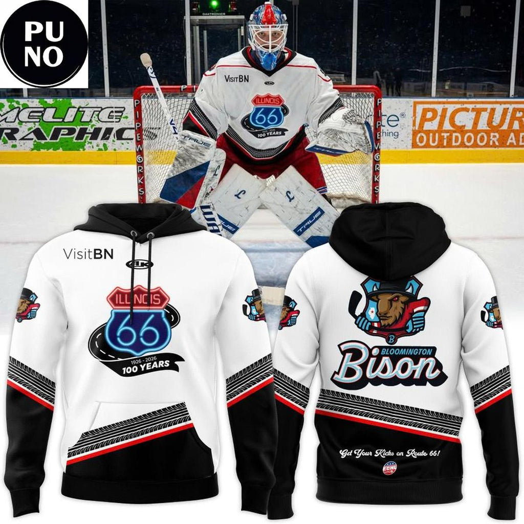 Bloomington Bison Honoring The Centennial Of Route 66 2026 Hoodie