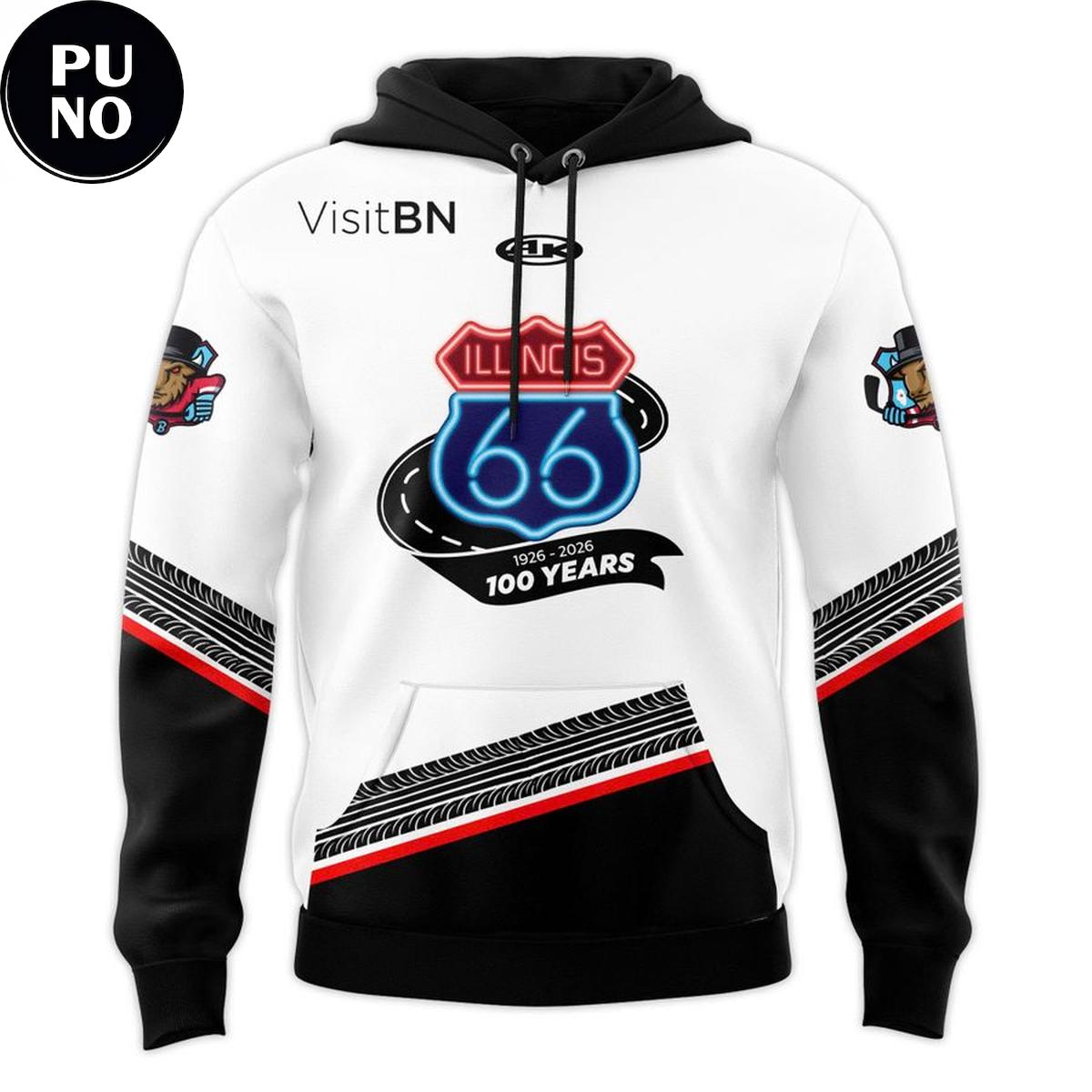 Bloomington Bison Honoring The Centennial Of Route 66 2026 Hoodie