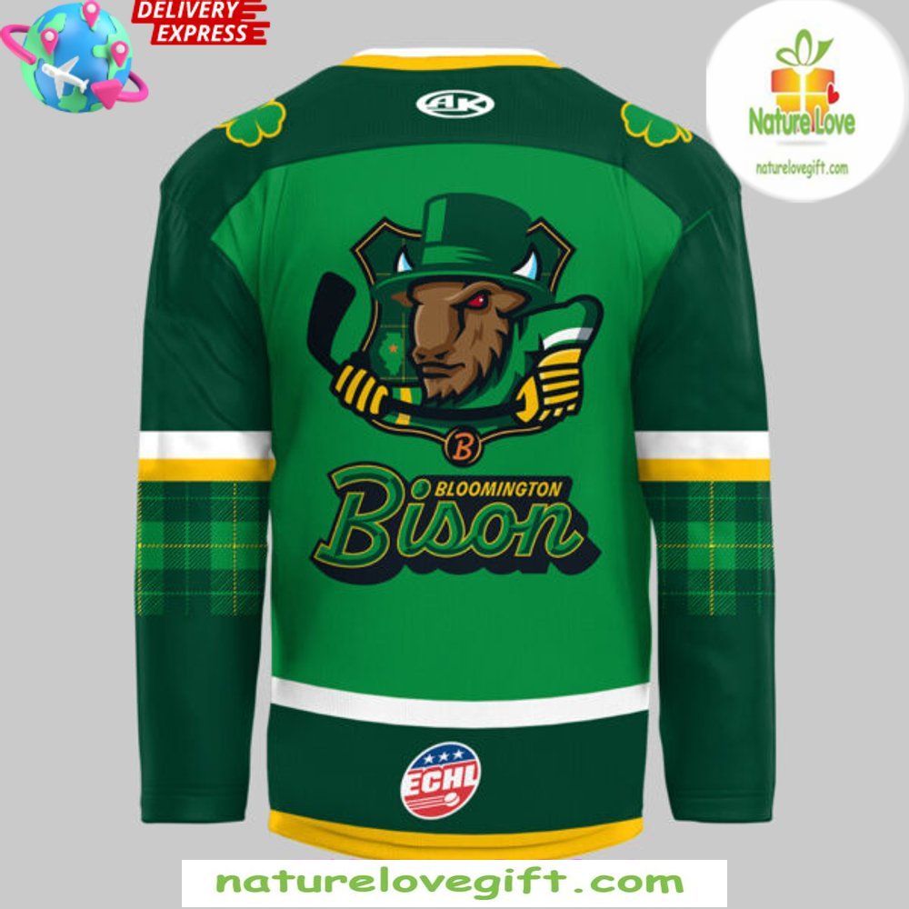St Patrick’s Day 2026 Bloomington Bison Hockey Jersey